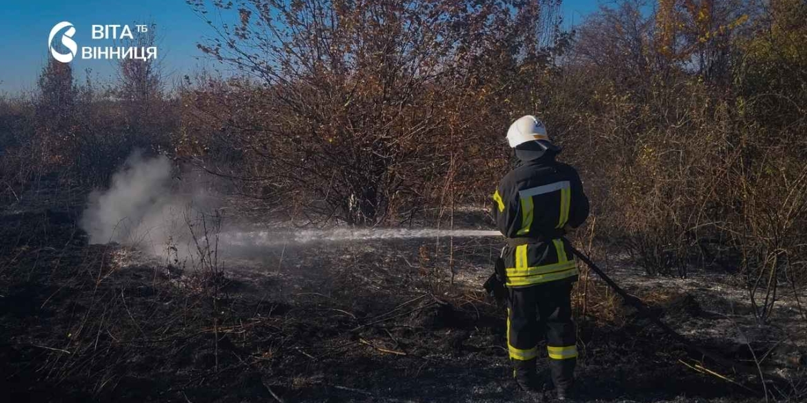 16 загорянь трави за добу на Вінниччині вогонь знищив рослинність на понад 15 гектарах