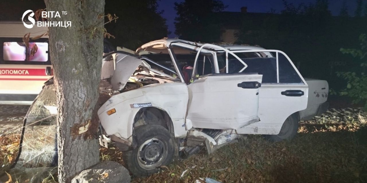 Авто на Вінниччині злетіло у кювет травмованого пасажира забрала швидка