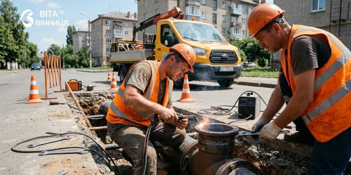 Через порив труби без води залишились дві вулиці Вінниці