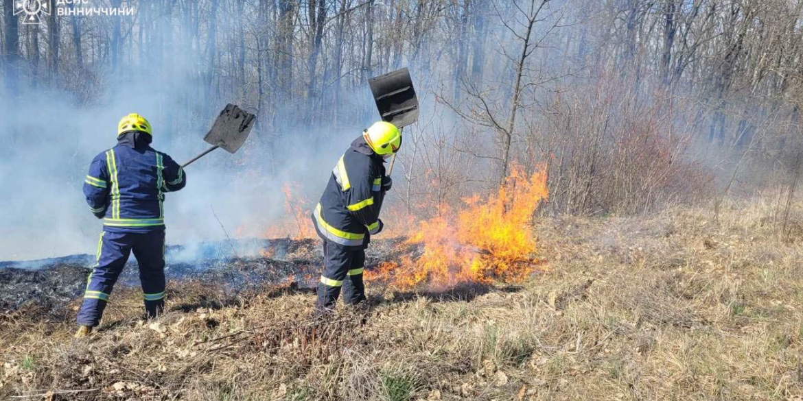 Горіла суха трава - рятувальники Вінниччини загасили 30 пожеж за добу