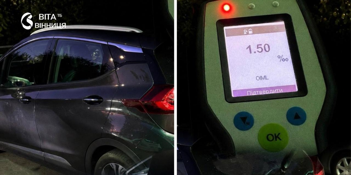 Майже у 8 разів перевищив норму у Вінниці затримали нетверезого водія