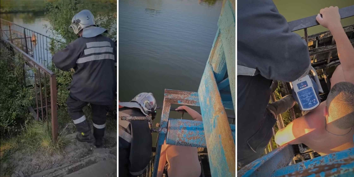 На одному зі ставків у Вінниці підліток застряг ногою в металевій конструкції