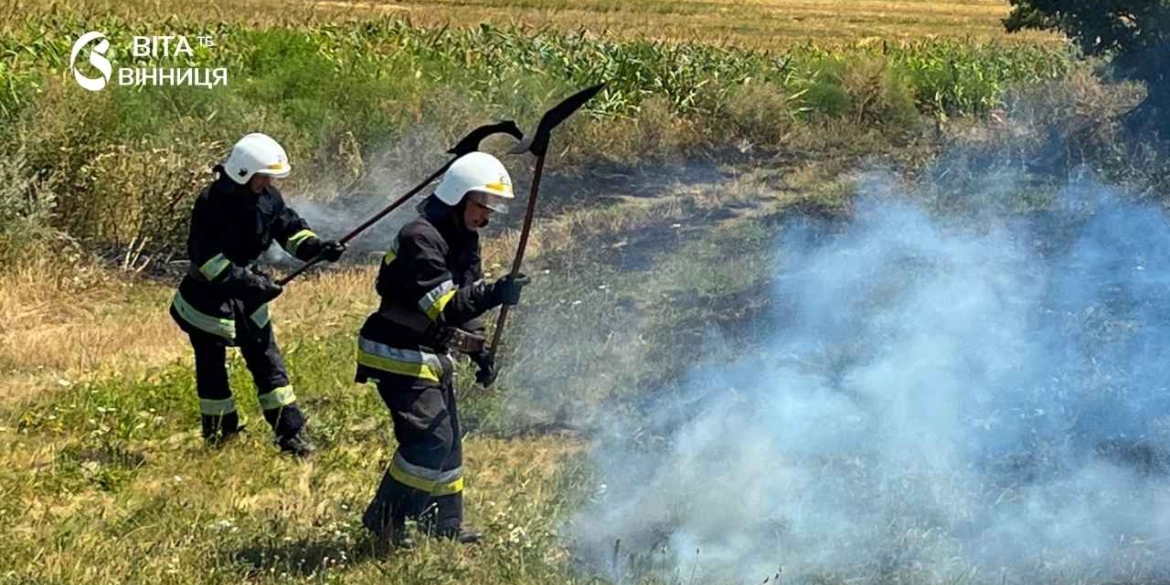 На Вінниччині за добу вигоріло понад дев'ять гектарів сухої стерні