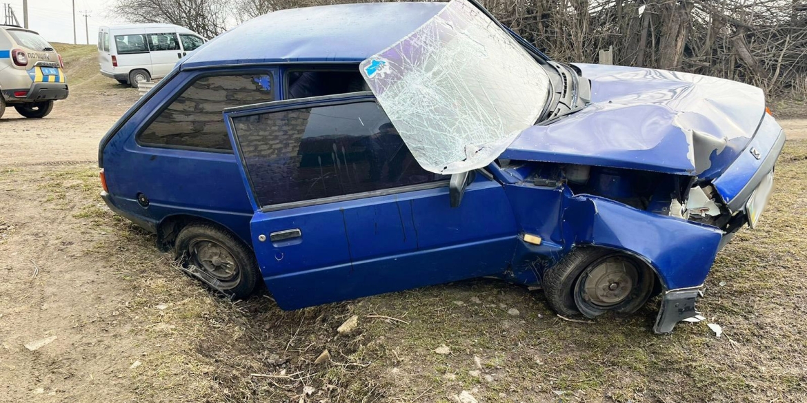 На Жмеринщині п'яний водій автомобіля ЗАЗ в'їхав в електроопору