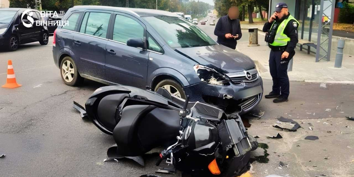 Неповнолітнього мотоцикліста госпіталізували після ранкової аварії на Хмельницькому шосе у Вінниці