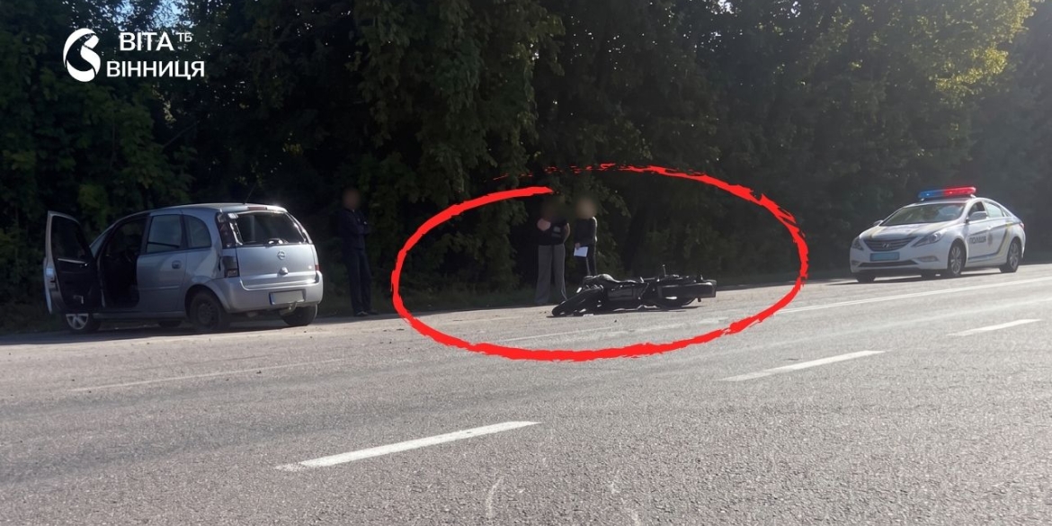 П'яний байкер із пасажиркою опинилися в лікарні після ДТП у Вінницькому районі