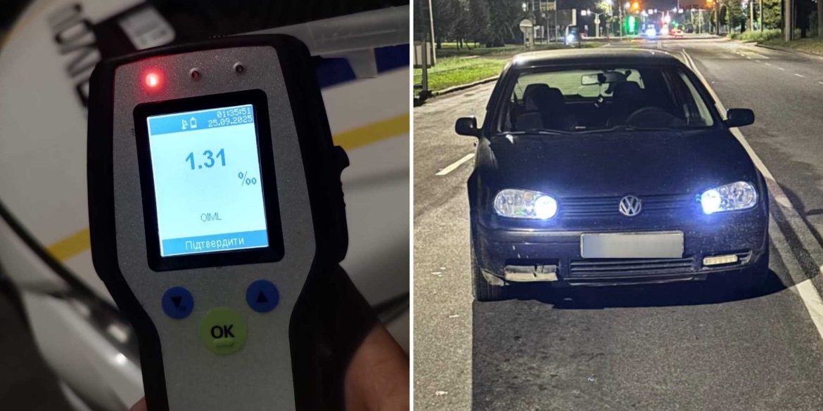 Під час комендантської години у Вінниці зупинили п’яного водія без права керування