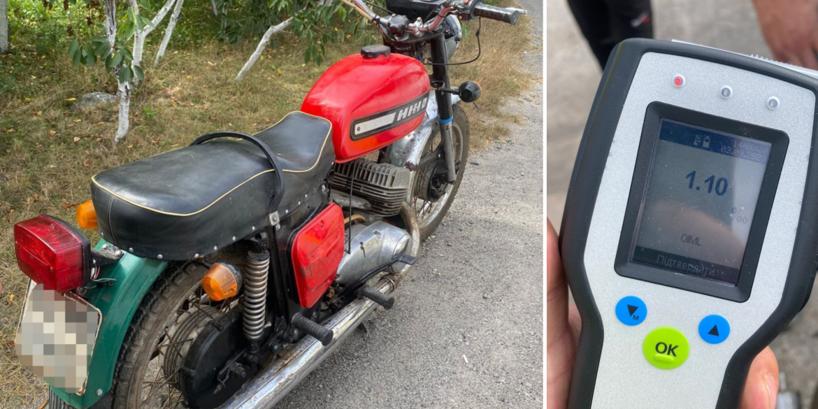 П'яний і без права керування — такого мотоцикліста зупинили у Вінниці