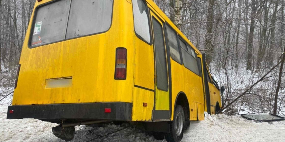 Рейсовий автобус злетів у кювет на трасі у Вінницькому районі