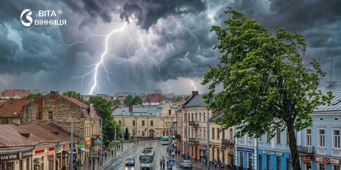 У п'ятницю Вінницю накриють гроза, град та сильний шквалистий вітер