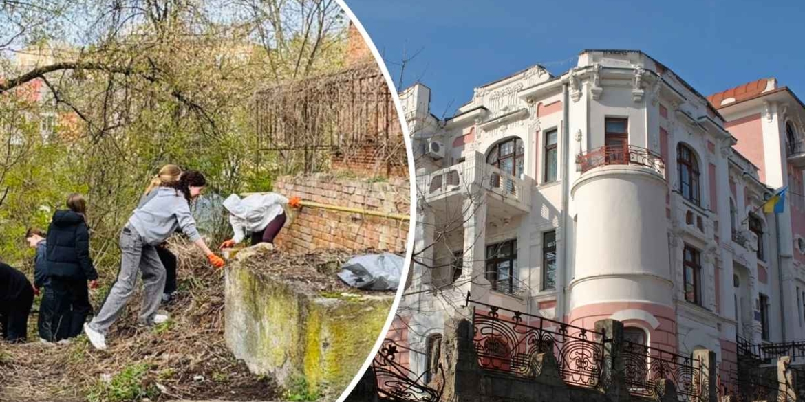 У центрі Вінниці навели лад біля одного з найгарніших будинків міста