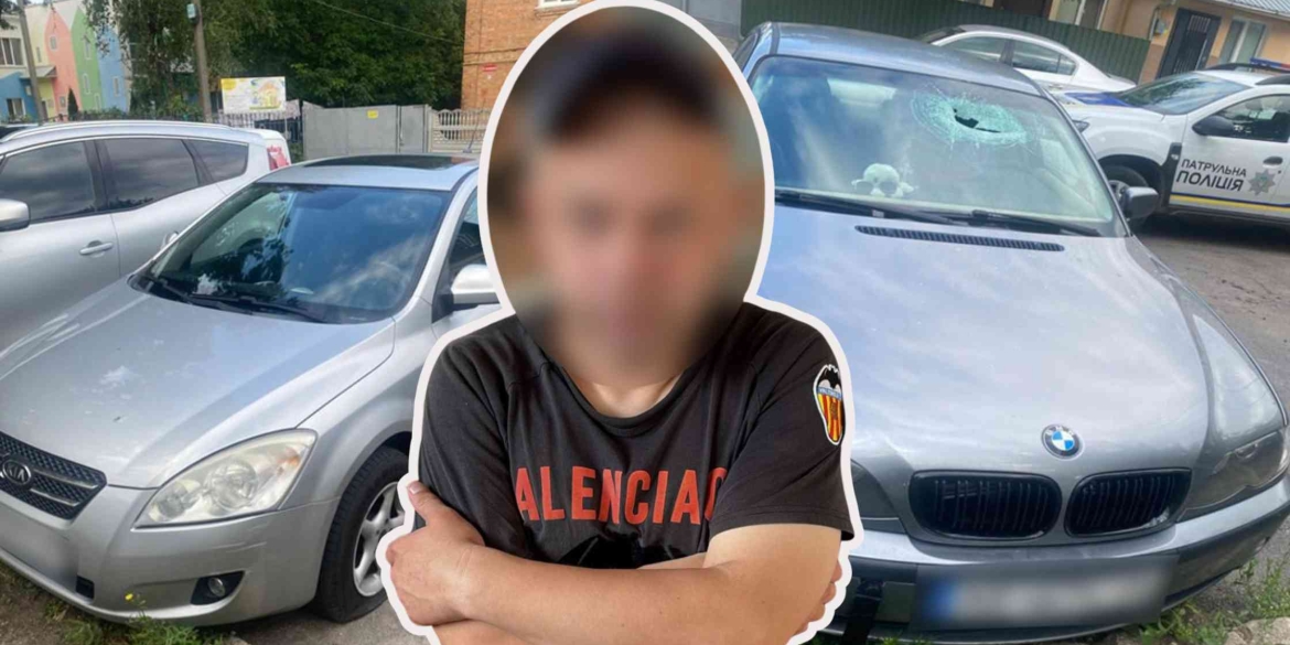 У Вінниці чоловік пошкодив чотири авто - розбивав скло та проколював шини