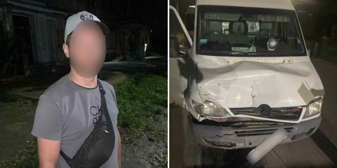 У Вінниці п'яний водій мікроавтобуса протаранив припаркований автомобіль