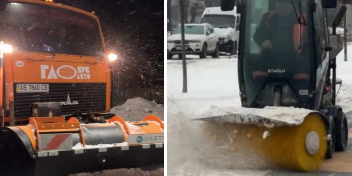 У Вінниці спецтехніка продовжує розчищати вулиці міста від снігу та ожеледиці