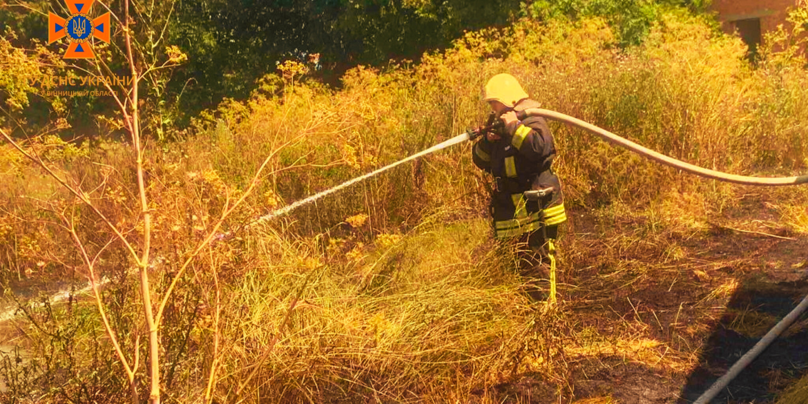 Вінницькі рятувальники шість разів за добу виїздили на ліквідацію пожеж в екосистемах
