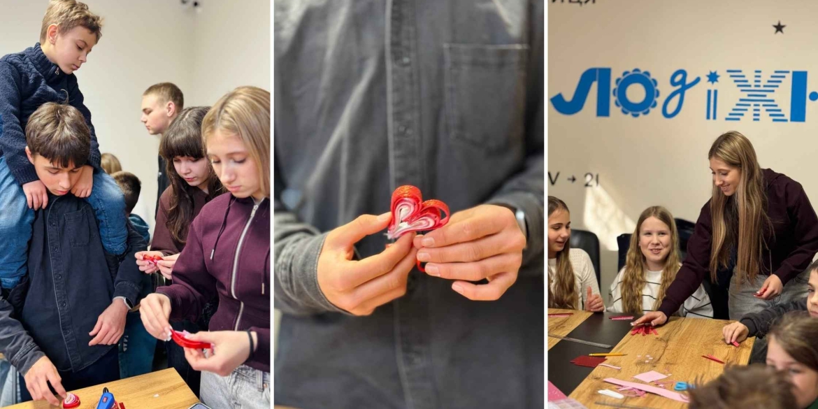 Вінницькі дітлахи власноруч створювали яскраві валентинки для найдорожчих людей