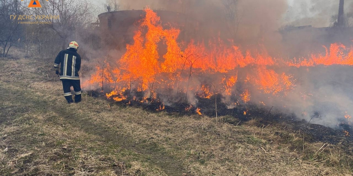 За добу на Вінниччині вогонь знищив понад 9 га сухої рослинності