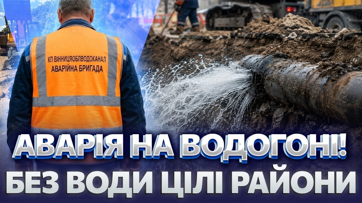 Embedded thumbnail for Аварія на водогоні на Хмельницькому шосе: кілька вулиць Вінниці без води