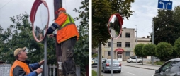 На чотирьох ділянках у Вінниці встановили дорожні дзеркала для безпечного руху