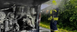 На Вінниччині на трасі загорівся моторний відсік приватного автобуса