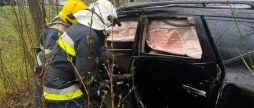 На Вінниччині рятувальники вирізали водія з понівеченої іномарки деталі ДТП біля Тарасівки