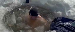 Рекорд України рівнянин просидів у крижаній ополонці понад 40 хвилин