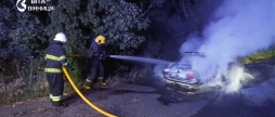 У Бершаді вночі спалахнув автомобіль через розгерметизацію газової системи