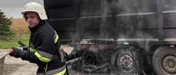 У Хмільницькому районі загорівся напівпричіп вантажівки