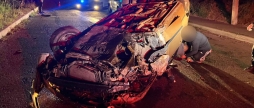 У Тульчині водій автомобіля допустив зіткнення з бетонною опорою