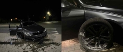 У Вінниці п'яний водій примудрився потрощити свій BMW... на бордюрі