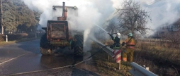 У Ямполі згорів трактор - на щастя, водій не постраждав