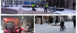 Вінницю засніжило на вулицях техніка працювала з ночі, від ранку прибирали прибудинкові території