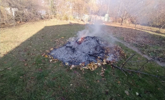 У Вінницьких Хуторах на чоловіка, який палив листя на подвір'ї склали протокол