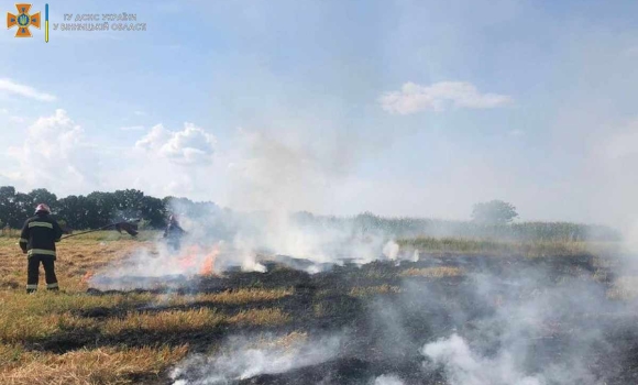 На Вінниччині через необережність з вогнем вигоріло 3 га сухої трави