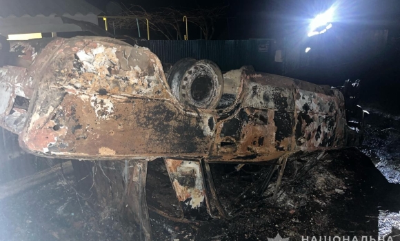 На Вінниччині ВАЗ з'їхав у кювет - автомобіль згорів, водій загинув