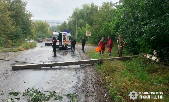 У Барській громаді водійка ВАЗу налетіла на електроопору