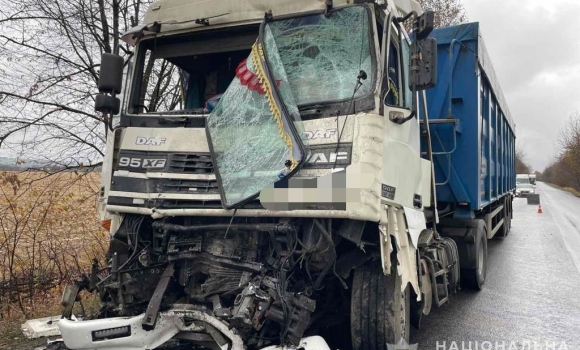 У Гайсинському районі водій DAF не втримав кермо та протаранив іншу вантажівку