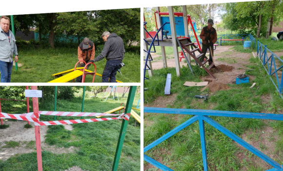 У приватному секторі Вінниці ремонтують дитячо-спортивні майданчики