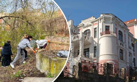 У центрі Вінниці навели лад біля одного з найгарніших будинків міста