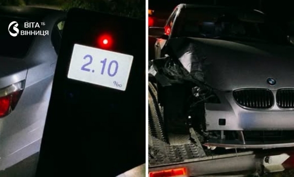 У Вінниці 43-річна водійка напідпитку в'їхала у паркан