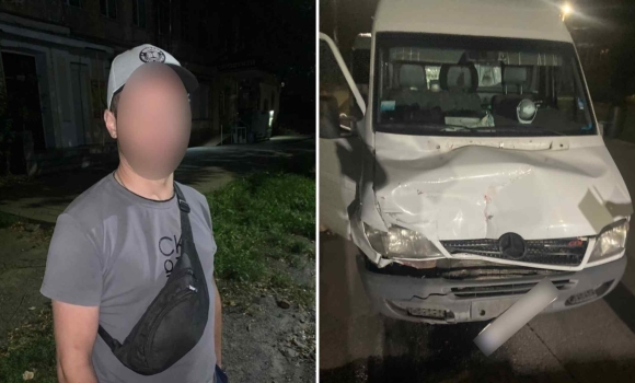 У Вінниці п'яний водій мікроавтобуса протаранив припаркований автомобіль