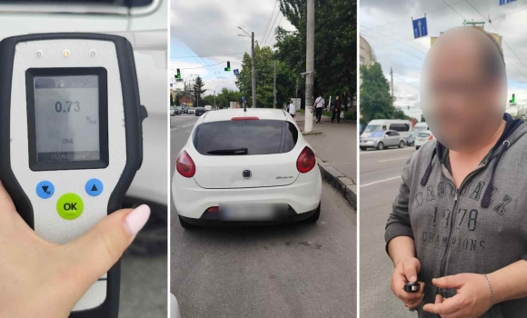 У Вінниці зупинили автомобіль з п'яним водієм без прав