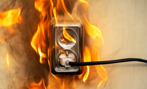 В салоні краси у Вінниці спалахнула електрична розетка В салоні краси у Вінниці спалахнула електрична розетка