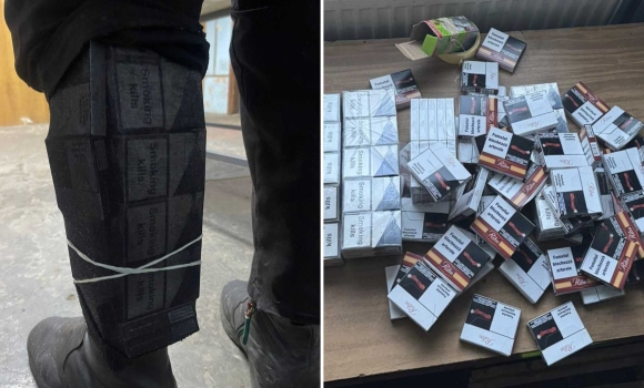 Вінницькі митники затримали чоловіка, який намагався сховати тютюнові вироби під термобілизною