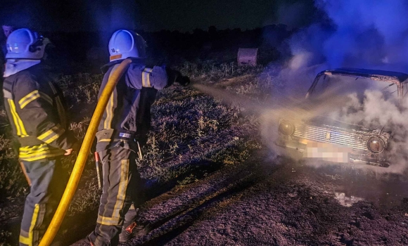 Вночі на Вінниччині рятувальники загасили легковик
