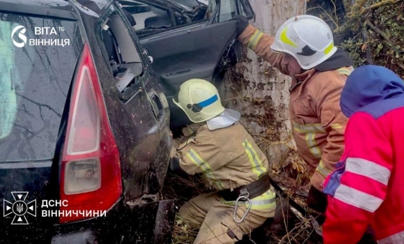 Загинули водій і 16-річний пасажир на Вінниччині легковик врізався в дерево
