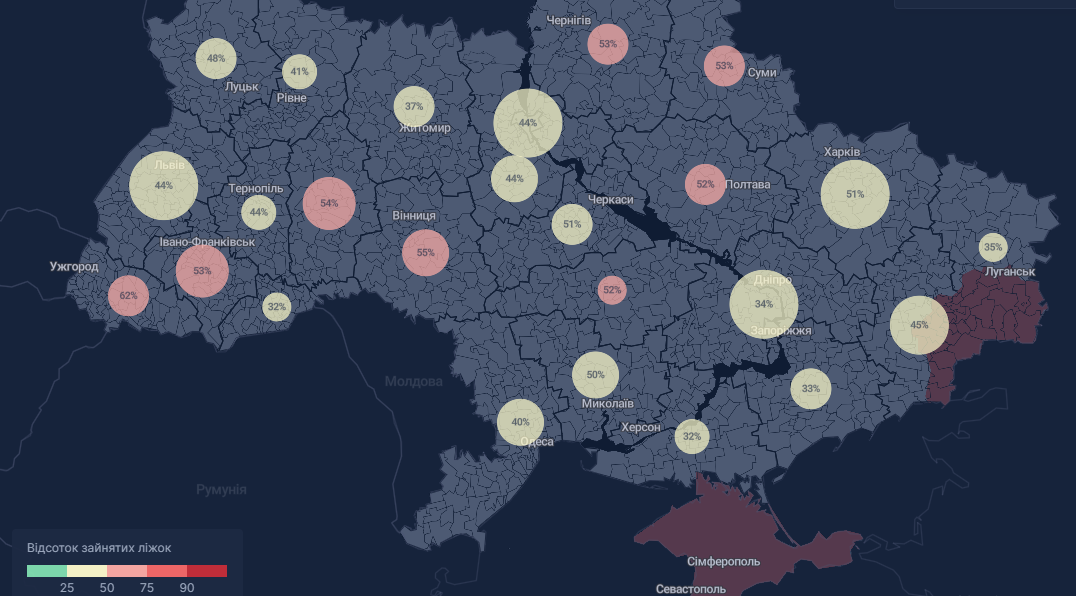 Вінниччина на другому місці за заповненістю ковідних відділень