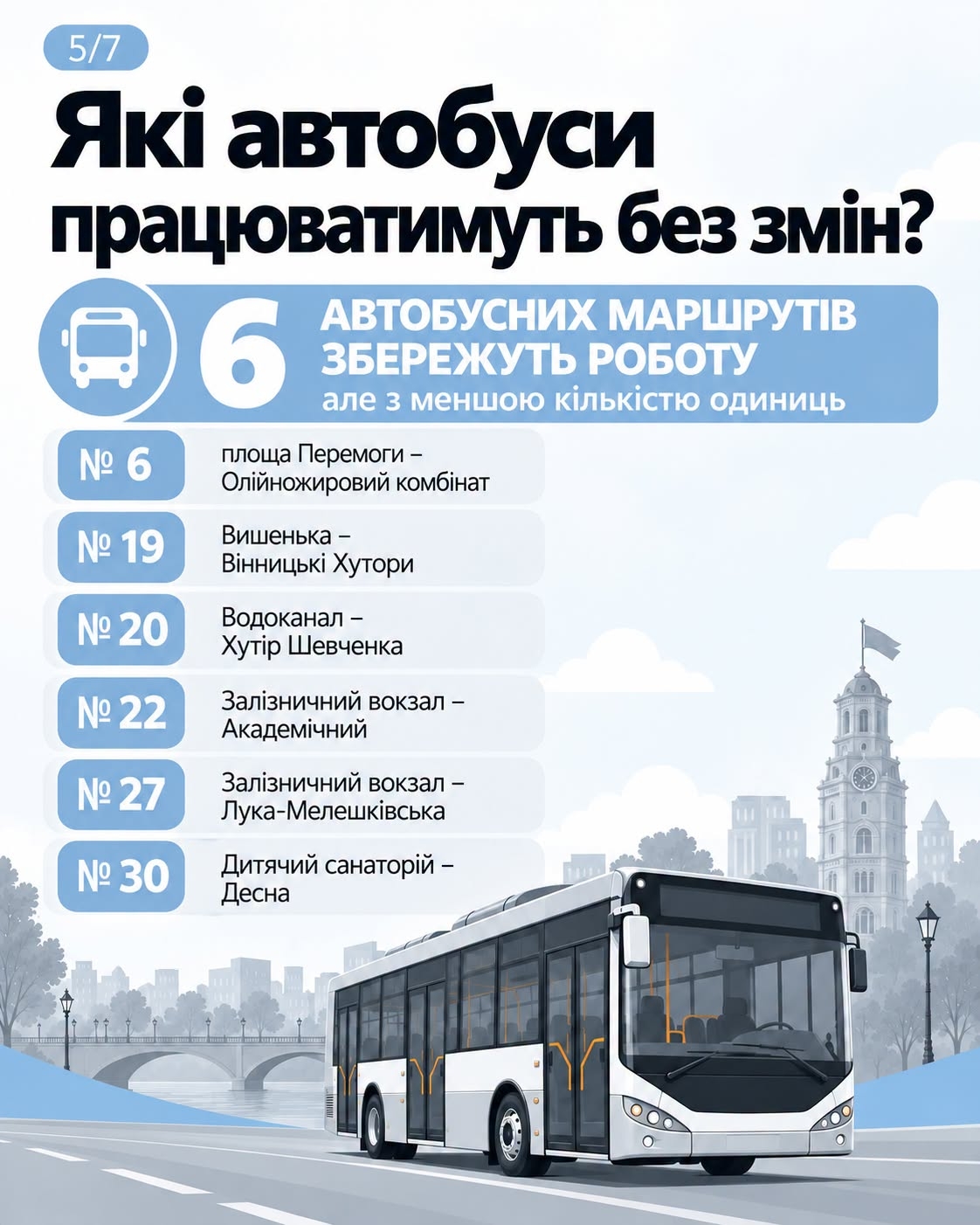 Без світла — не без транспорту: у Вінниці оприлюднили порядок руху на час відключень