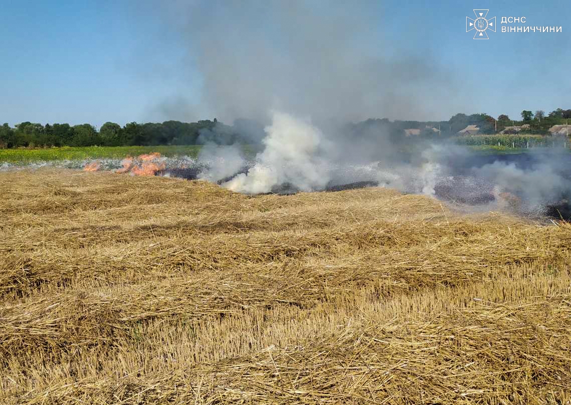 Рятувальники Вінниччини ліквідували 17 пожеж за добу