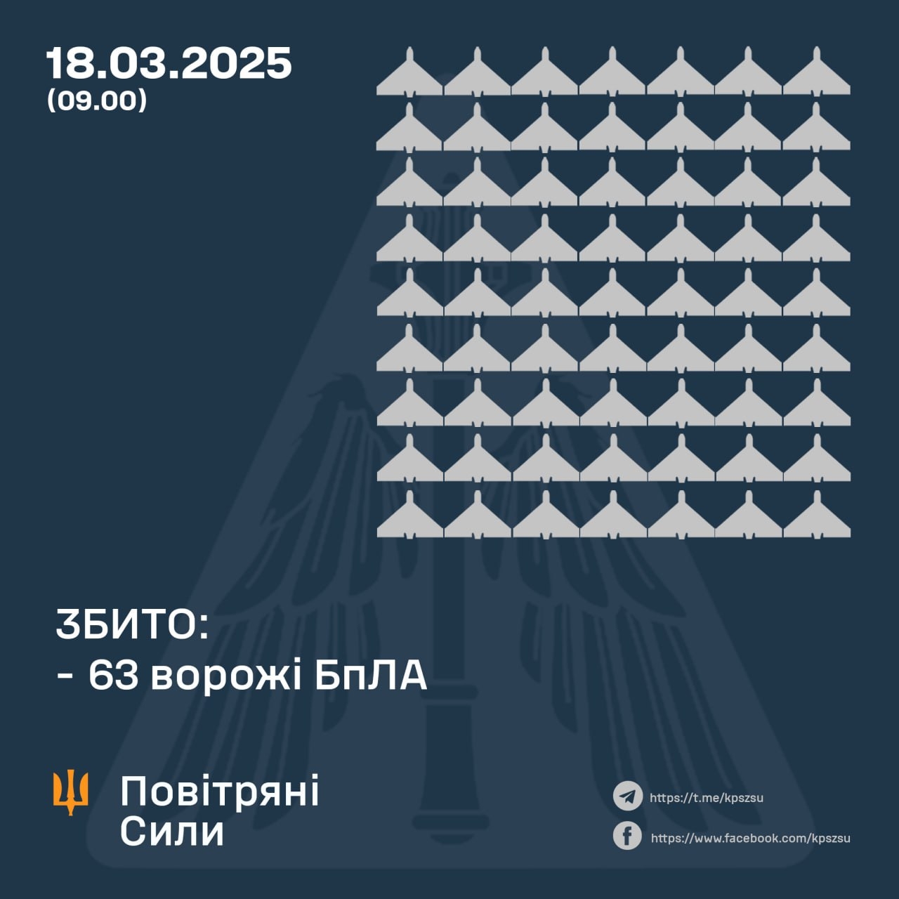 Над Вінниччиною в ніч на 18 березня збивали ворожі дрони